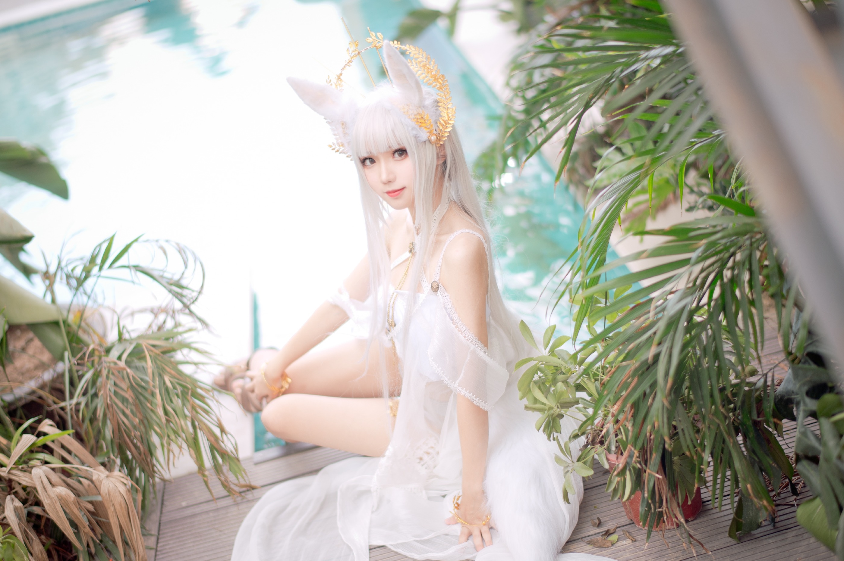 图片[1]-花柒Hana – NO.005 白金泳装[18P]-XikXak